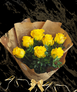 Buchet cu 7 Trandafiri Galbeni
